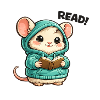 Reading mouse in hoodie