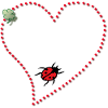 Heart with shamrock and ladybug