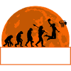 Basketball Evolution Player Dunking Silhouette
