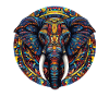 Farbenfrohe Elefanten-Mandala