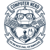 Computer Nerd Robot Logo