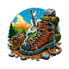 Smoking hiking boot