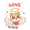 Angelic Cat Heart and Wings