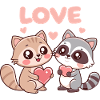 Duo Chats et Ratons Cœurs d'Amour