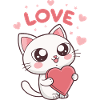 Cute cat heart love kawaii