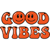 Gute Vibes Bubbly Orange Schrift