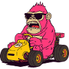Pink Monkey Racer Kart