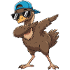 Cool Dabbing Emu Sunglasses Cartoon Art