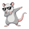 Cool Dabbing Opossum Sunglasses Cartoon Art
