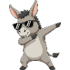 Cool Dabbing Donkey Sunglasses Cartoon Art
