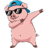 Cool Dabbing Pig Sunglasses Cartoon Art