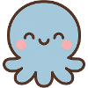 Blue Octopus Kawaii Smile