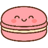 Kawaii pink smile macaron