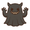 Monstre kawaii au sourire malicieux