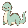 Cute pastel Loch Ness Monster