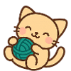 Cuddly kitten and blue ball