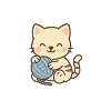 Cute kitten with blue skein