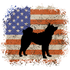 American Akita Silhouette – Kräftige Hunderasse-Grafik