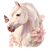 Cheval avec papillon