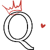 Letter Q Crown Heart