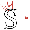 Letter s crown heart