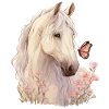Cheval avec papillon