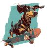 Skateboard Dachshund