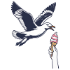 Mouette drôle vole une glace
