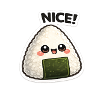 Kawaii onigiri with seaweed
