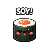Kawaii Sushi Roll Soy Sticker