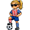 Soccer Girls USA America Fan American