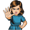 StopGesture Girl Cartoon