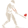 Silhouette Batter Baseball Valentines