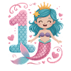 Mermaid 1st Birthday 1 Year