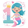 Mermaid 1st Birthday 1 Year