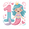 Mermaid 1st Birthday 1 Year