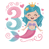 Mermaid 3rd Birthday 3 Years