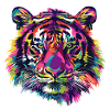 Tiger Tier Farbklecks