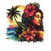 Tropics Woman Hibiscus Beach