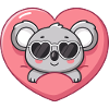 Koala Heart and Cool Glasses