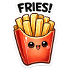 Kawaii Fries Stickers Frieze Joy
