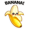Impression de banane dessinée Kawaii