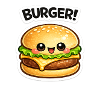 Mascotte du Burger Kawaii Santé