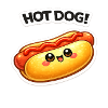Kawaii Hotdog Sticker Motif