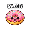Glaçage rose Kawaii Donut