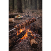 Campfire skewer in the forest