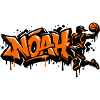 Noah Graffiti Basketball Straßenkunst Orange
