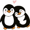 Love Penguin - Cute Romantic Animal Illustration