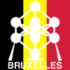 Atomium Brussels – Belgian Flag Square Design