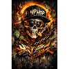Hip Hop Fire Skull Graffiti